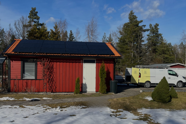 solceller på en villa 